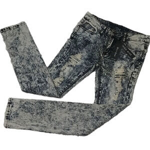 Puzzle Jeans Junior Acid Wash Distressed Five Pocket High Rise Skinny Jean NWT